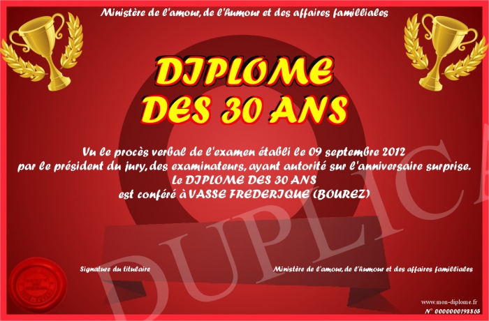 diplome 30 ans